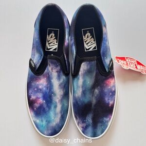 M 6.5/W 8 Vans Galaxy Print Classic Slip-On Sneakers